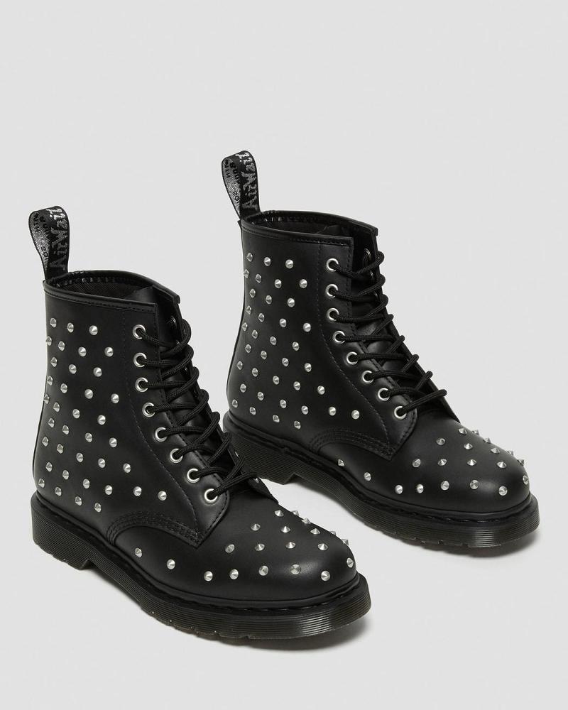 Dr Martens 1460 Stud Wanama Læder Snørestøvler Dame Sort | DK 210AHK